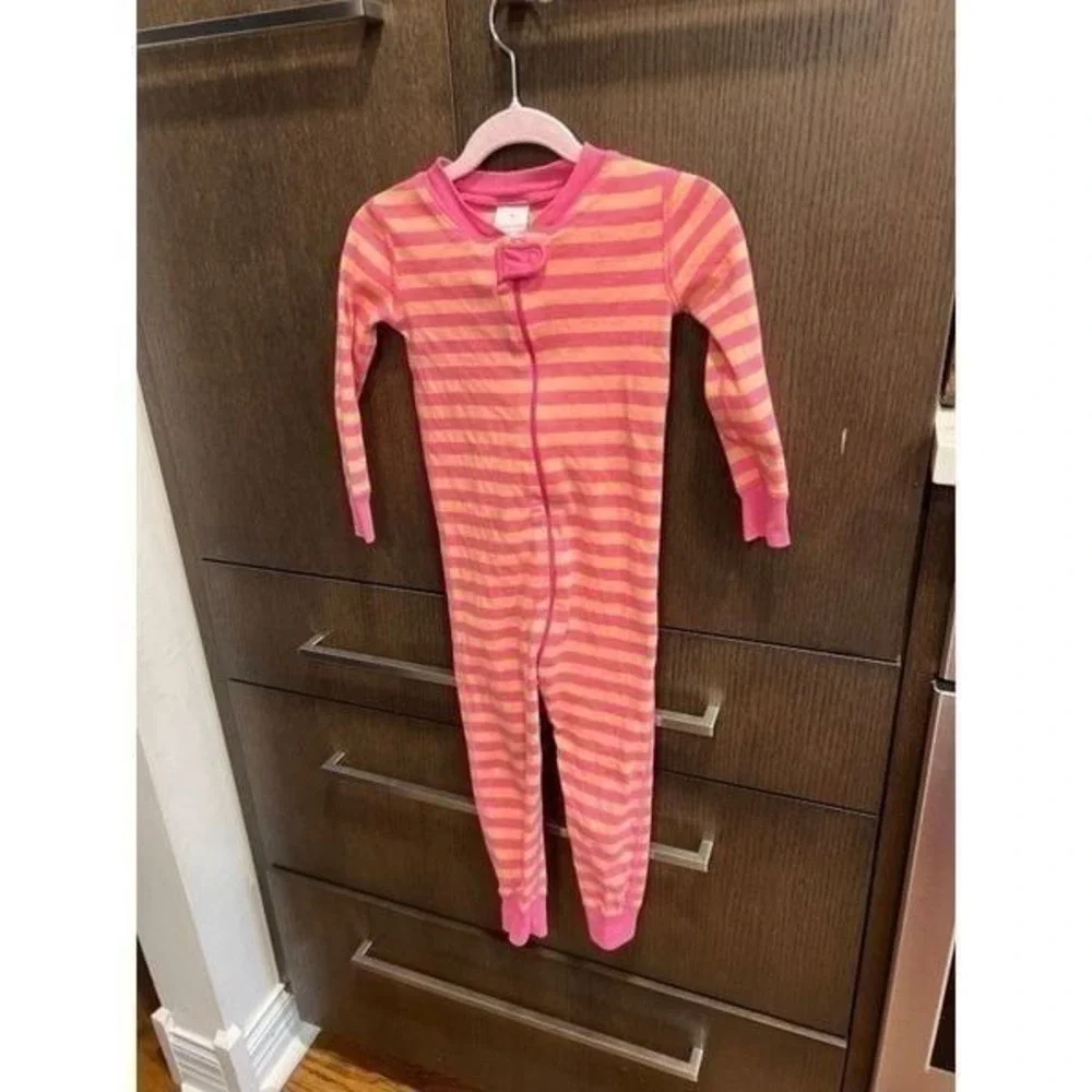 Hanna Andersson stripe pink sleepers size 90‎ 3